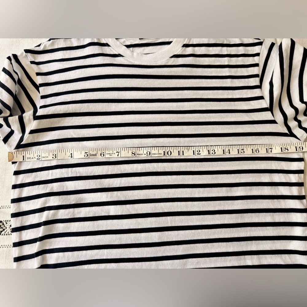 ATM Anthony Thomas Melillo Black and White Striped Tee classic‎ jersey S - Picture 11 of 13